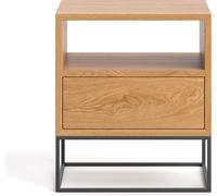 Moon solid wood nightstand 50 cm, bois massif, chêne