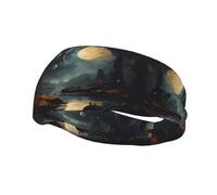 Moon Stars and Planets Basketball Fitness Bandeau Elastique Bandeau Unisexe Sport Running Cyclisme Yoga Bande Absorbant la Transpiration