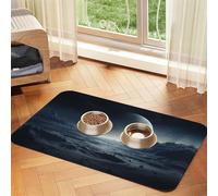 Moon Surface Tapis d'alimentation pour animaux de compagnie - Tapis réutilisable et portable pour chiens et chats, tapis de nourriture pour chiens et chats, protège les sols,