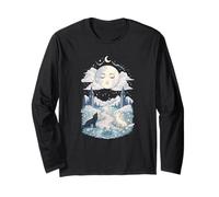 Moon Tarot Wolves Aquarelle Mystique céleste Manche Longue