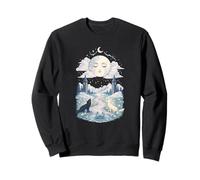 Moon Tarot Wolves Aquarelle Mystique céleste Sweatshirt