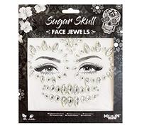 Moon Terror Bijoux pour le visage | Crâne de sucre | Joyaux du corps du visage du festival, Maquillage SFX, Bijoux de tatouage temporaire, Maquillage à effets spéciaux, Multicolore, Grand