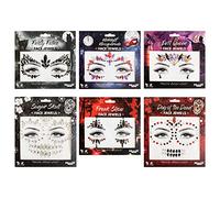 Moon Terror Bijoux pour le visage | Ensemble de 6 | Festival visage corps gemmes SFX maquillage tatouage temporaire bijoux effets spéciaux maquillage multicolore