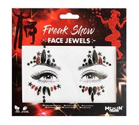 Moon Terror Bijoux pour le visage | Spectacle étrange | Joyaux du corps du visage du festival, Maquillage SFX, Bijoux de tatouage temporaire, Maquillage à effets spéciaux, Rouge, Grand