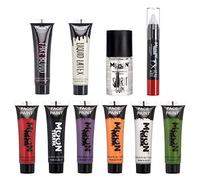 Moon Terror Kit de maquillage à effets spéciaux Halloween Pro FX 4 | Faux sang, latex liquide, cire à modeler, gomme spiritueuse, peinture visage et corps, maquillage SFX, multicolore,