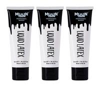 Moon Terror Latex liquide ProFX | Maquillage SFX pour Halloween, fonctionne avec du faux sang et de la peinture pour le visage | Maquillage effets spéciaux, blanc, 50 mlx3