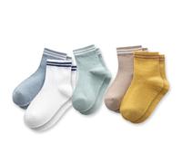 Moon Under the Bridge Lot de 5 paires de socquettes en coton pour garçon, Visages amusants multicolores, 3-5 ans