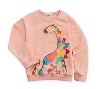 Moon Under the Bridge Pull en coton à col rond pour fille, Diplodocus rose, 1-2 Years