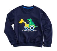 Moon Under the Bridge Sweat-shirt à col rond en coton pour garçon, Dino Digger, 5-6 ans