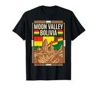 Moon Valley Bolivie Drapeau du désert Spires Canyon Retro Art T-Shirt