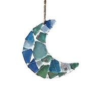 Moon Wall Decor - Coastal Novelty Blue Art, Durable 2D Acrylic Friendship Ornament, Beautiful Indoor Window Suncatcher, Soothing Hanging Crescent Aesthetics - for Living Room Bedroom Entryway