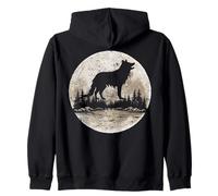 Moon Wolf Forest Nature pour Les Amoureux de la Montagne et Les randonneurs en Plein air Sweat à Capuche