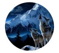 Moon Wolf Tapis de souris rectangulaire de 25 cm avec base en caoutchouc, pour ordinateur portable et bureau