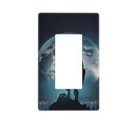 Moon Wolf Warrior Plaque murale sans vis Taille standard 11,7 x 7,1 cm Plaque décorative pour interrupteur en polycarbonate thermoplastique