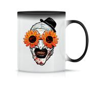 Moonai Art The Clown Flowers Eyes Tasse à Thé à Café En Céramique Classique Blanc Noir Rose Magie 330ml