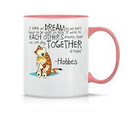 Moonai Calvin and Hobbes Dreams Quote Tasse à Thé à Café En Céramique Classique Blanc Noir Rose Magie 330ml