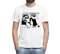 Moonai Goo Sonic Youth T-Shirt Blanc Classique Homme Col Rond Manches Courtes Large
