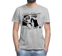 Moonai Goo Sonic Youth T-Shirt Gris Classique Homme Col Rond Manches Courtes Large