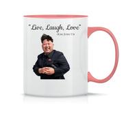 Moonai Kim Jong Un Live Laugh Love Tasse à Thé à Café En Céramique Classique Blanc Noir Rose Magie 330ml, Moonai-Mug-Pink-330ml-DBFIC