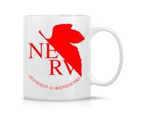 Moonai Nerv Logo, Neon Genesis Evangelion Tasse à Thé à Café En Céramique Classique Blanc Noir Rose Magie 330ml