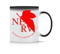 Moonai Nerv Logo, Neon Genesis Evangelion Tasse à Thé à Café En Céramique Classique Blanc Noir Rose Magie 330ml