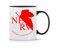 Moonai Nerv Logo, Neon Genesis Evangelion Tasse à Thé à Café En Céramique Classique Blanc Noir Rose Magie 330ml, Moonai-Mug-Black-330ml-DBGFC
