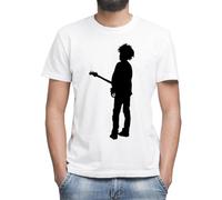Moonai Robert Cure Smith T-Shirt Blanc Classique Homme Col Rond Manches Courtes