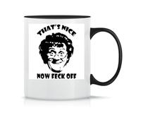 Moonai Thats Nice Now Feck Off Crazy Grandma Tasse à Thé à Café En Céramique Classique Blanc Noir Rose Magie 330ml