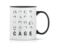Moonai The Many Faces Of Nicolas Cage Tasse à Thé à Café En Céramique Classique Blanc Noir Rose Magie 330ml