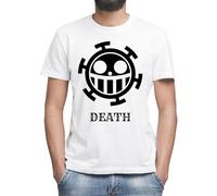 Moonai Trafalgar D Law Logo Death T-Shirt Classique Homme Col Rond Manches CourtesT-Shirt Classique Homme Col Rond Manches Courtes Small