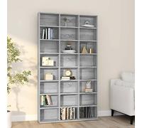 MOONAIRY Armoire à CD Bibliothèque Etagère de Rangement Etagère à DVD Livres Bureau Armoire à CD Sonoma Gris 102x23x177,5 cm Bois d'ingénierie