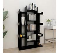 MOONAIRY Bibliothèque Noir 86x25,5x140 cm Aggloméré,Bibliothèque,Bibliothèque pour Salon,Bibliothèque Meuble de Rangement,Meuble de Rangement