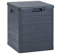 MOONAIRY Boîte de Rangement de Jardin 90 L Anthracite Abri de Rangement Coffre de Rangement Boîte à Outils Cabane de Jardin Terrasse Patio Balcon Véranda Extérieur
