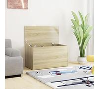 MOONAIRY Coffre de Rangement Malle Rangement Banc de Rangement Coffre Rangement Coffre de Rangement Chêne Sonoma 84x42x46 cm Bois d'ingénierie