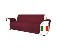 Moonange Housse de canapé 2 Places avec accoudoirs Assise 120 cm. Imperméable, réversible, antidérapant, Relaxation, Anti-Taches, Anti-Rayures, Chiens, Chats, Moderne, Bordeaux