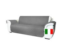 Moonange Housse de canapé 2 Places avec accoudoirs et Assise 120 cm. Imperméable, réversible, antidérapante, Relaxation, Anti-Taches, Anti-Rayures, Chiens, Chats, Moderne, Gris