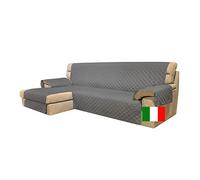 Moonange Housse de canapé 2 Places avec péninsule et Assise 200 cm. imperméable, réversible, antidérapante, Relaxation, Anti-Taches, Anti-Rayures, Chiens, Chats, Moderne Gris foncé