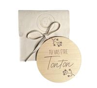 Moonbaby Annonce grossesse carte en bois Papa Mamie Papi Tata Tonton Arrière Grand-Mère Arrière Grand-Père avec pochette (Tonton)