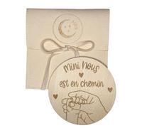 Moonbaby Carte en bois Mini nous est en chemin Avec Pochette Annonce Grossesse