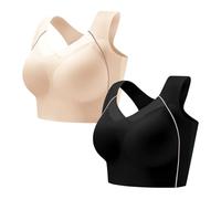 MOONBADI brassière Femme Jaune Clair + Noir Brassiere Sport Femme Fitness sans Armature avec Soutien-Gorge Sport Grand Maintien sans Couture Soutien Gorge sans Armature Grande Taille 110E