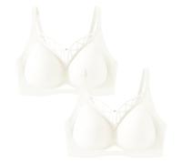 MOONBADI Brassiere Sport Femme Blanc Soutien Gorge sans Armature Bustier Sexy pour Femme Brassiere Post Operatoire Soutien Gorge Push up rembourré 90B
