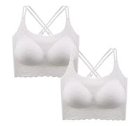 MOONBADI Brassiere Sport Femme Blanc Soutien Gorge sans Armature pour Quotidien pour Femme Brassiere Post Operatoire Brassière sans Couture 110E