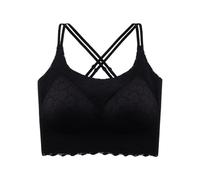 MOONBADI Brassiere Sport Femme Noir Soutien Gorge sans Armature Soutien Bustier Un Soutien et Un Effet remontant Soutien Gorge Grande Taille 110B