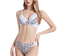 MOONBADI Soutien Gorge Grande Taille Blanc Femme Ensemble de Lingerie Dentelle à Armatures Brassière Pousser vers Le Haut pour Les et G-String Culotte Babydoll Lingerie Femme Dentelle 95C
