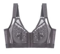 MOONBADI Soutien Gorge Grande Taille Ouverture Devant Gris Femme Soutien-Gorge Grande Taille en Dentelle avec Classique sans Armature Soutien Gorge Confort 110E