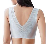 MOONBADI Soutien Gorge Push up Gris Soutien-Gorge de Sport Femme Push Up sans Armature Lingerie Bra Courir Vest Coussinets Amovibles Soutien Gorge Bandeau Grande Taille 120B