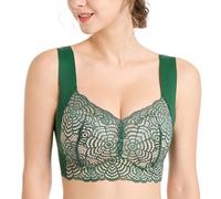 MOONBADI Soutien Gorge Vert-1 Soutiens-Gorge sans Armature Balconnet en Dentelle de Coton Non doublés pour Femme Soutien Gorge Confort 120D