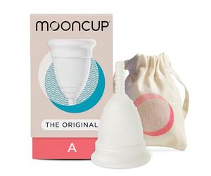 Mooncup® La coupe menstruelle en silicone originale, réutilisable, insert ultra doux et facile, idéale pour les flux abondants, taille A, 30 ans et + ou après un accouchement vaginal (paquet de 1)