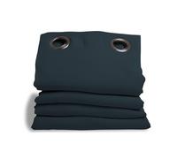 Moondream, Rideau Anti-Bruit 3-en-1, Isolation Phonique, Thermique Hiver & Été, 100% Occultant, Technologie Brevetée, Fabriqué en UE, Effet Coton, Oeillets, Bleu - Ardoise, 140 x 260 (LxH) cm