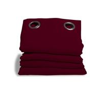 Moondream, Rideau Anti-Bruit 3-en-1, Isolation Phonique, Thermique Hiver & Été, 100% Occultant, Technologie Brevetée, Fabriqué en UE, Effet Coton, Galons fronceurs, Rouge-Grenat, 140 x 260 (LxH) cm